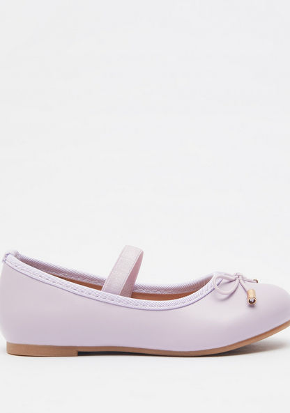 Juniors Round Toe Ballerina Shoes with Elastic Strap Detail-Girl%27s Ballerinas-image-0