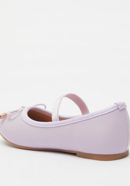 Juniors Round Toe Ballerina Shoes with Elastic Strap Detail-Girl%27s Ballerinas-image-2