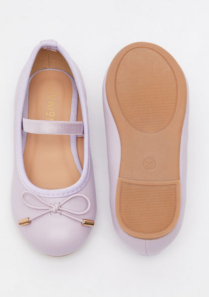 Juniors Round Toe Ballerina Shoes with Elastic Strap Detail-Girl%27s Ballerinas-image-4