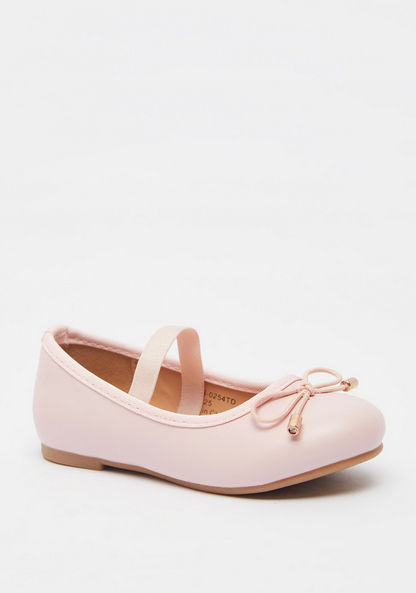 Juniors Round Toe Ballerina Shoes with Elastic Strap Detail
