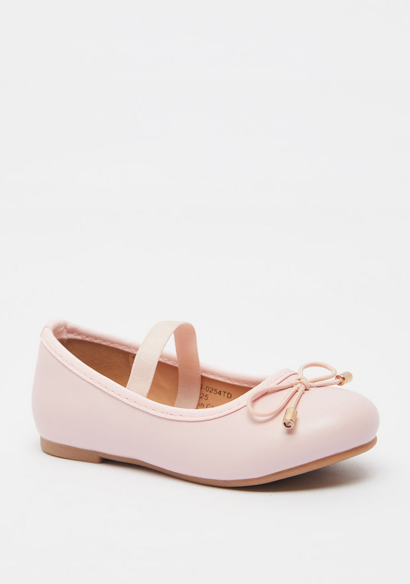 Juniors Round Toe Ballerina Shoes with Elastic Strap Detail-Girl%27s School Shoes-image-1