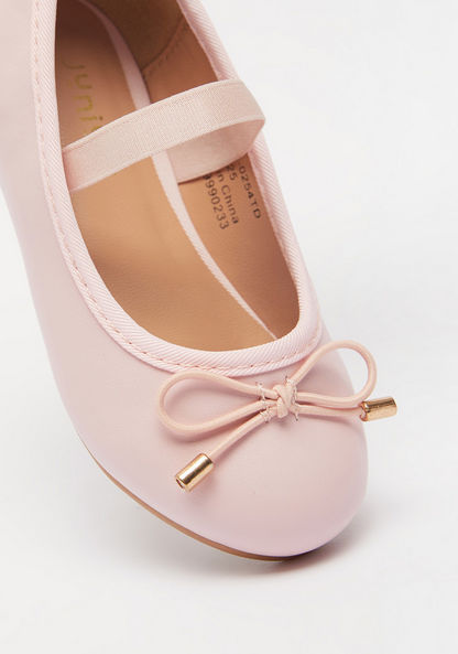 Juniors Round Toe Ballerina Shoes with Elastic Strap Detail-Girl%27s Ballerinas-image-3
