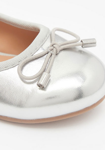 Juniors Round Toe Ballerina Shoes with Elastic Strap Detail