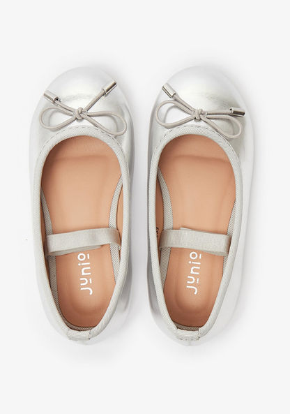 Juniors Round Toe Ballerina Shoes with Elastic Strap Detail-Girl%27s Ballerinas-image-4