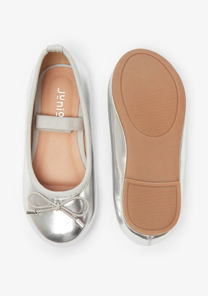 Juniors Round Toe Ballerina Shoes with Elastic Strap Detail-Girl%27s Ballerinas-image-5