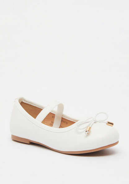 Juniors Round Toe Ballerina Shoes with Elastic Strap Detail-Girl%27s Ballerinas-image-1