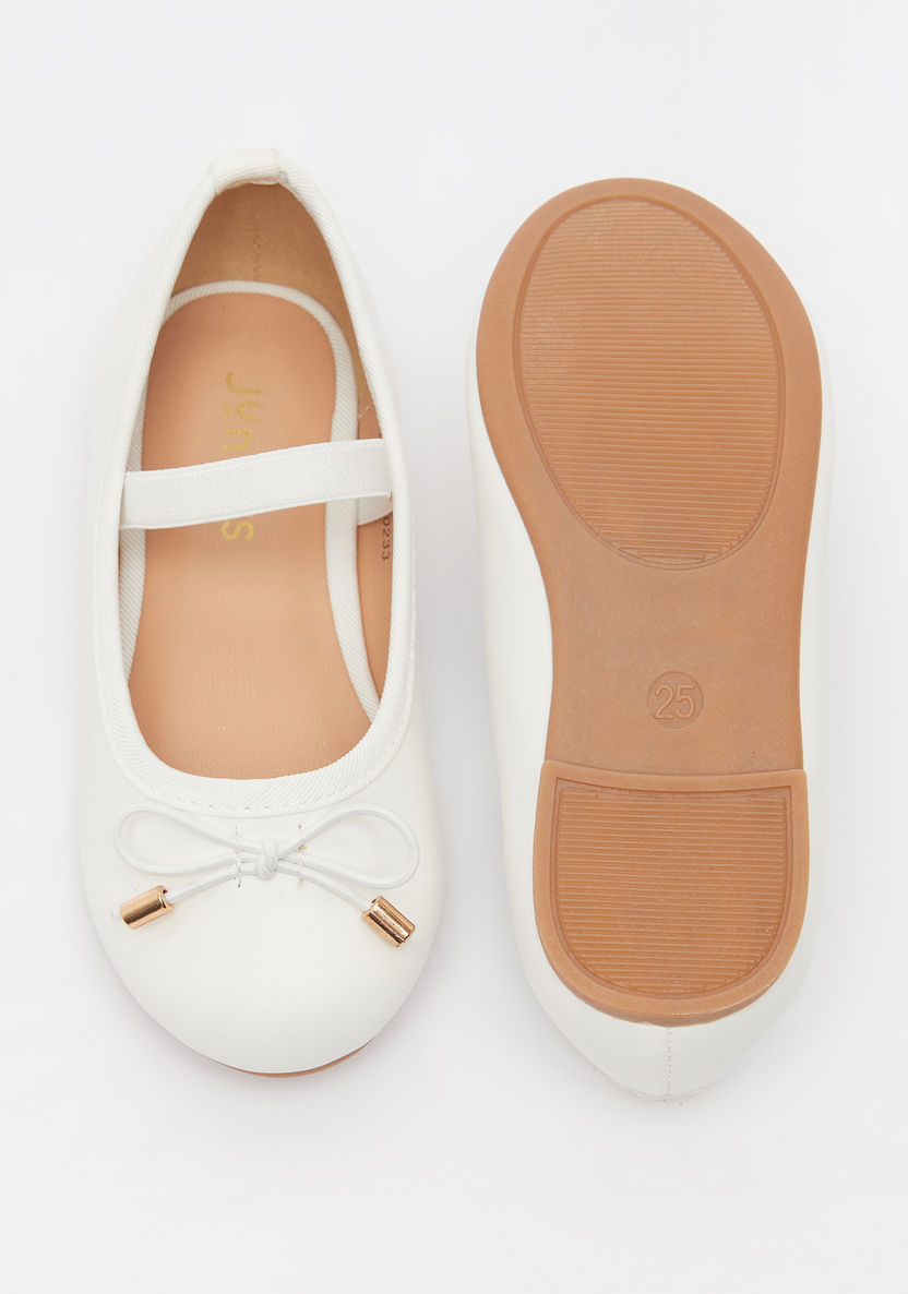 Juniors Round Toe Ballerina Shoes with Elastic Strap Detail-Girl%27s School Shoes-image-4