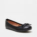 Little Missy Bow Accented Slip-On Round Toe Ballerina Shoes-Girl%27s Ballerinas-thumbnail-0