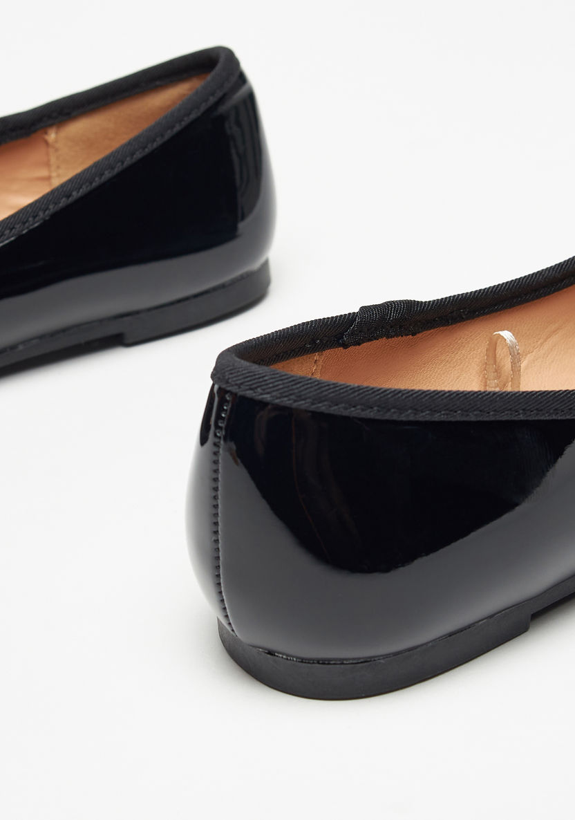 Little Missy Bow Detail Slip-On Round Toe Ballerina Shoes-Girl%27s Ballerinas-image-3