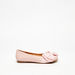 Little Missy Bow Accented Round Toe Slip-On Ballerina Shoes-Girl%27s Ballerinas-thumbnailMobile-0