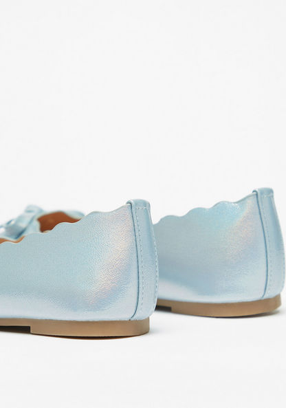 Little Missy Bow Accent Slip-On Round Toe Ballerina Shoes-Girl%27s Ballerinas-image-3