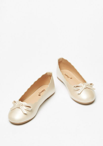 Little Missy Bow Accent Slip-On Round Toe Ballerina Shoes