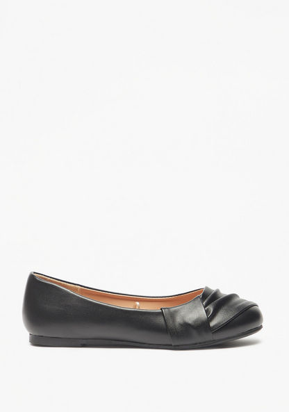 Little Missy Wrap Textured Slip-On Round Toe Ballerina Shoes-Girl%27s Ballerinas-image-2
