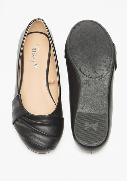 Little Missy Wrap Textured Slip-On Round Toe Ballerina Shoes-Girl%27s Ballerinas-image-3