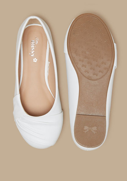 Little Missy Wrap Textured Slip-On Round Toe Ballerina Shoes-Girl%27s Ballerinas-image-3