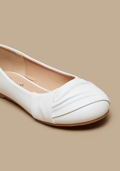 Little Missy Wrap Textured Slip-On Round Toe Ballerina Shoes-Girl%27s Ballerinas-image-4