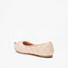 Little Missy Quilted Glitter Textured Slip-On Round Toe Ballerina Shoes-Girl%27s Ballerinas-thumbnail-1