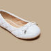 Little Missy Quilted Glitter Textured Slip-On Round Toe Ballerina Shoes-Girl%27s Ballerinas-thumbnailMobile-4