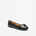 Little Missy Knot Detail Slip-On Round Toe Ballerina Shoes-Girl%27s Ballerinas-thumbnailMobile-0