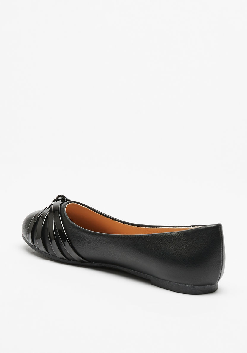 Little Missy Knot Detail Slip-On Round Toe Ballerina Shoes-Girl%27s Ballerinas-image-1
