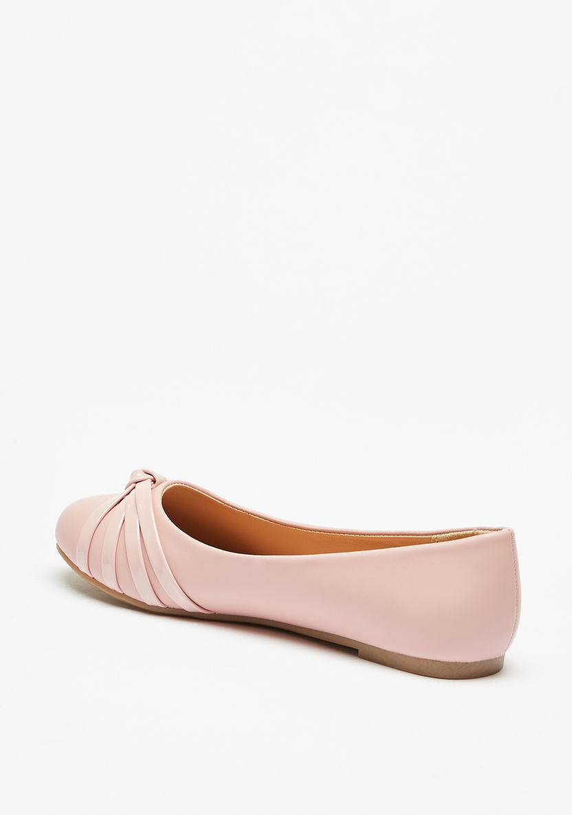 Little Missy Knot Detail Slip-On Round Toe Ballerina Shoes-Girl%27s Ballerinas-image-1