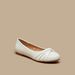 Little Missy Knot Detail Slip-On Round Toe Ballerina Shoes-Girl%27s Ballerinas-thumbnailMobile-0