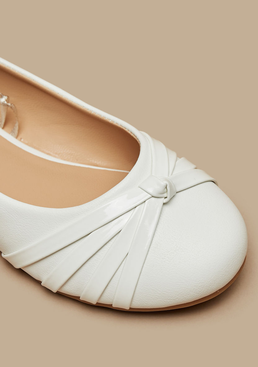 Little Missy Knot Detail Slip-On Round Toe Ballerina Shoes-Girl%27s Ballerinas-image-4