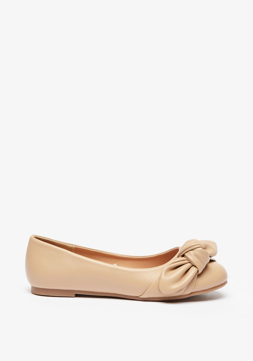 Little Missy Bow Accent Slip-On Round Toe Ballerina Shoes-Girl%27s Ballerinas-image-2