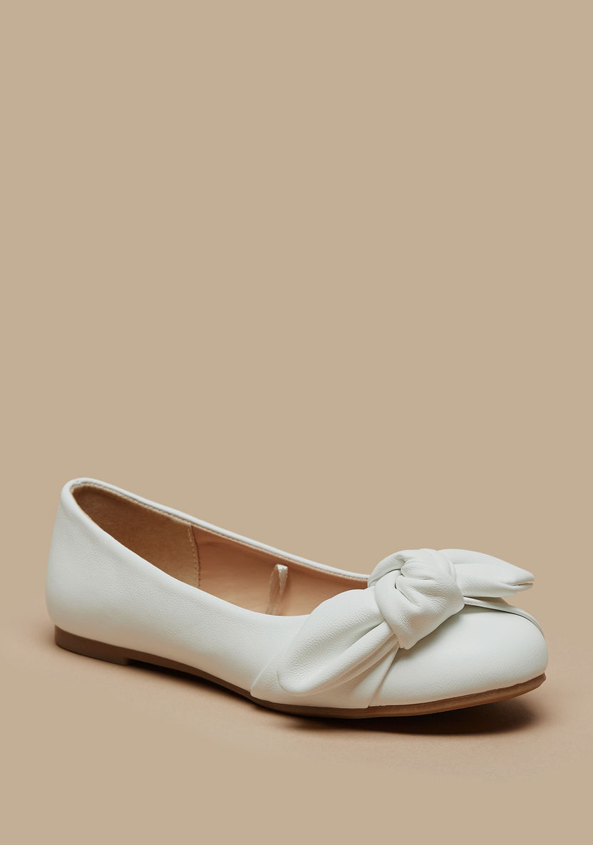 Little Missy Bow Accent Slip-On Round Toe Ballerina Shoes-Girl%27s Ballerinas-image-0