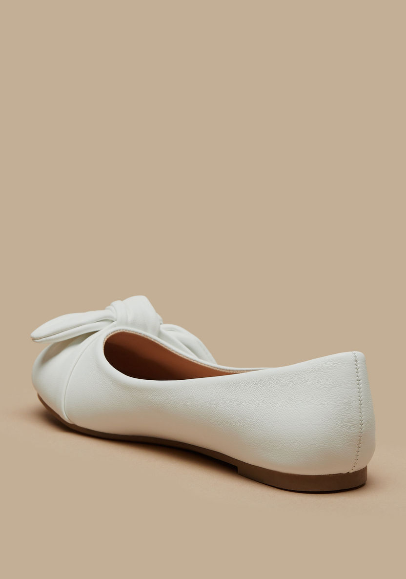 Little Missy Bow Accent Slip-On Round Toe Ballerina Shoes-Girl%27s Ballerinas-image-1