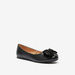 Little Missy Slip-On Round Toe Ballerina Shoes with Bow Applique-Girl%27s Ballerinas-thumbnailMobile-0