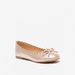Little Missy Bow Accent Slip-On Round Toe Ballerina Shoes-Girl%27s Ballerinas-thumbnailMobile-0