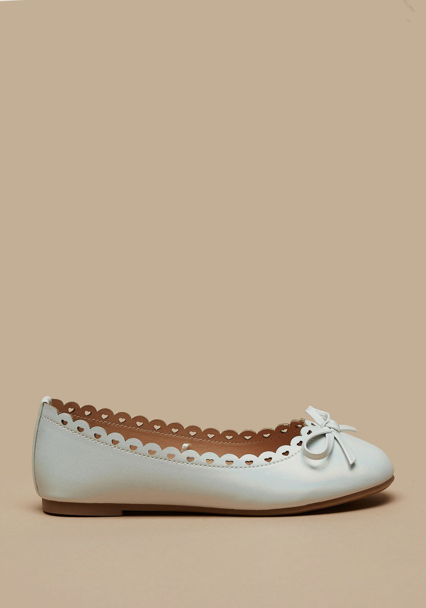 Little Missy Bow Accent Slip-On Round Toe Ballerina Shoes-Girl%27s Ballerinas-image-2