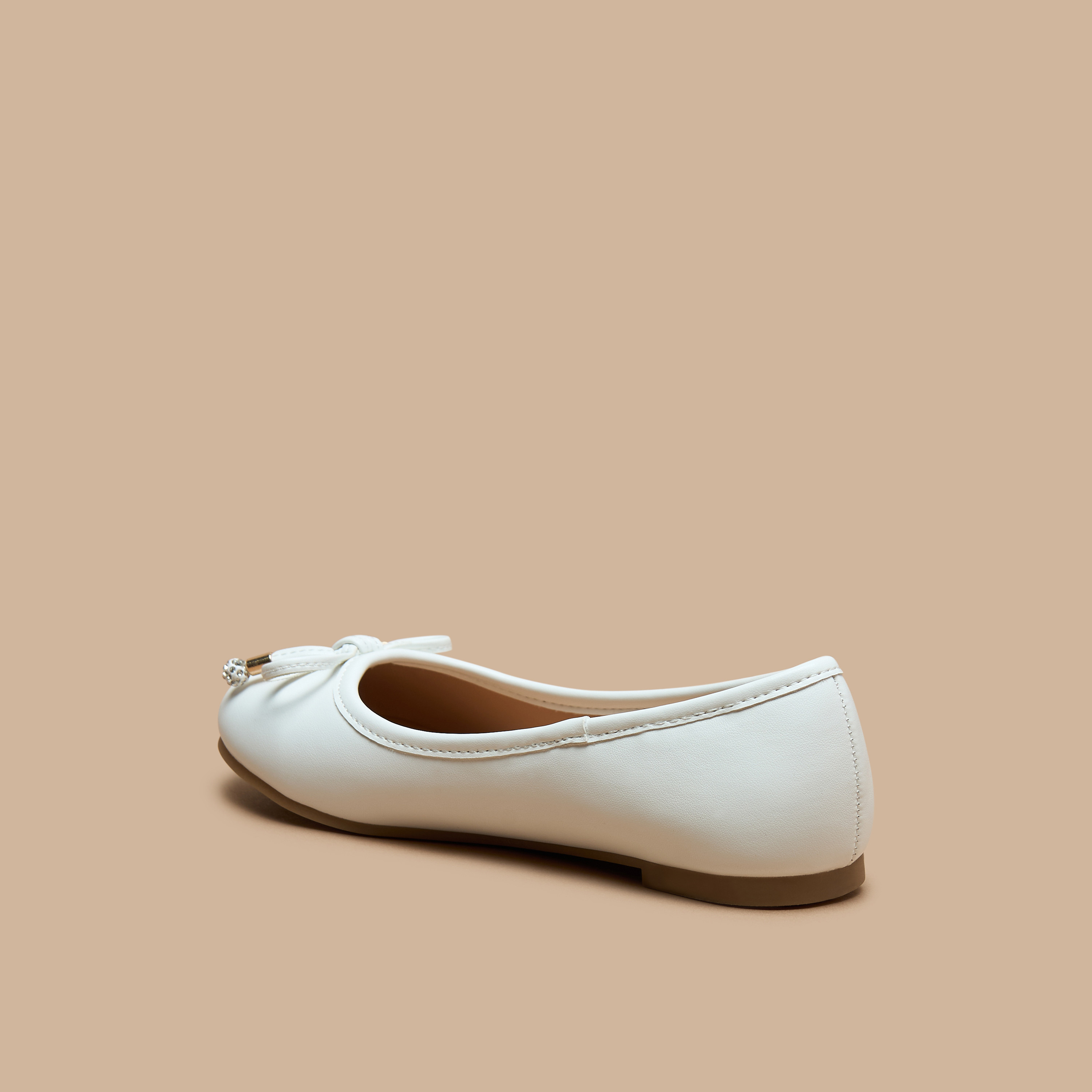 Little Missy Solid Round Toe Ballerina Shoes with Bow Detail-girls-shoes-ballerinas-image-12