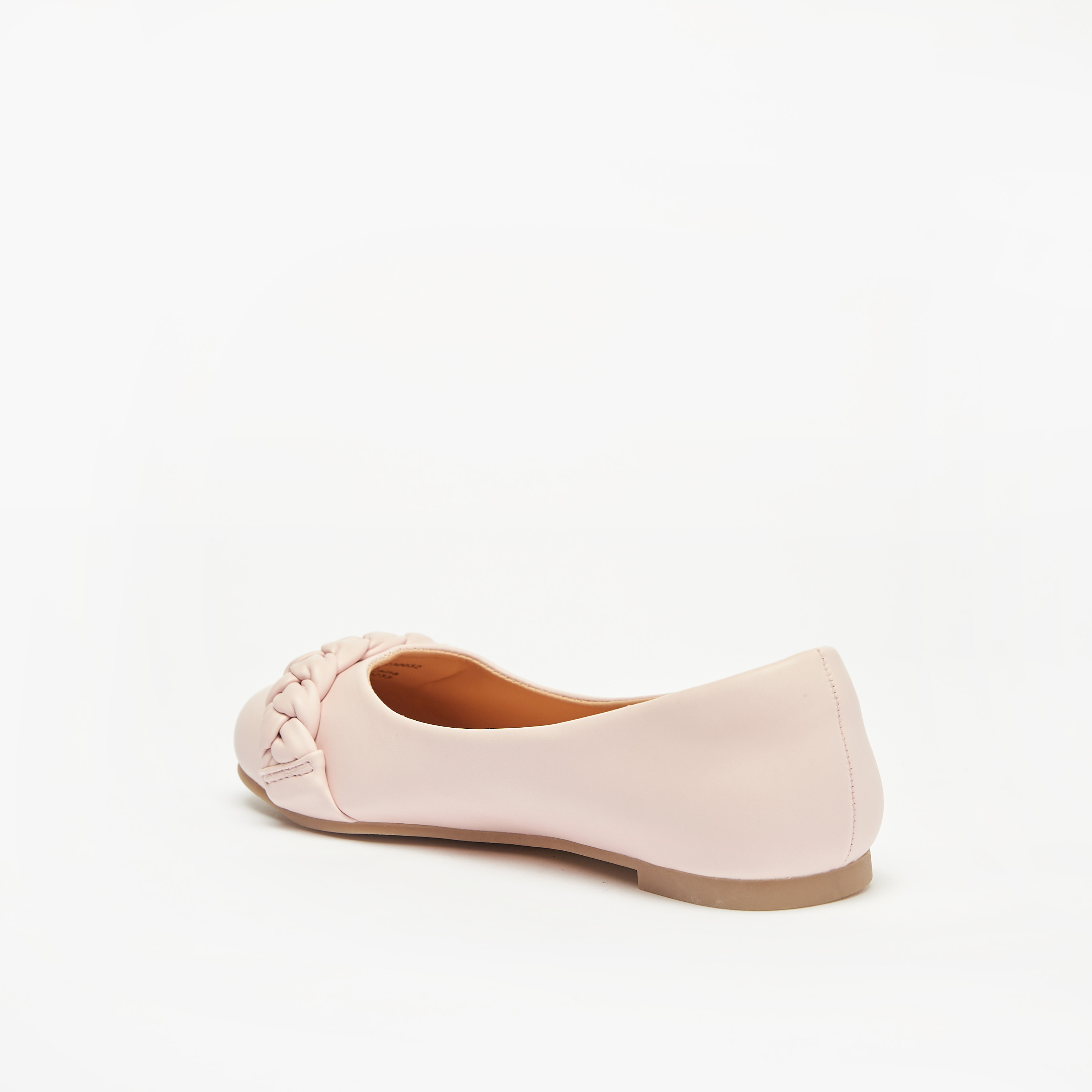 Little Missy Braided Strap Detail Slip-On Ballerina Shoes-girls-shoes-ballerinas-image-2