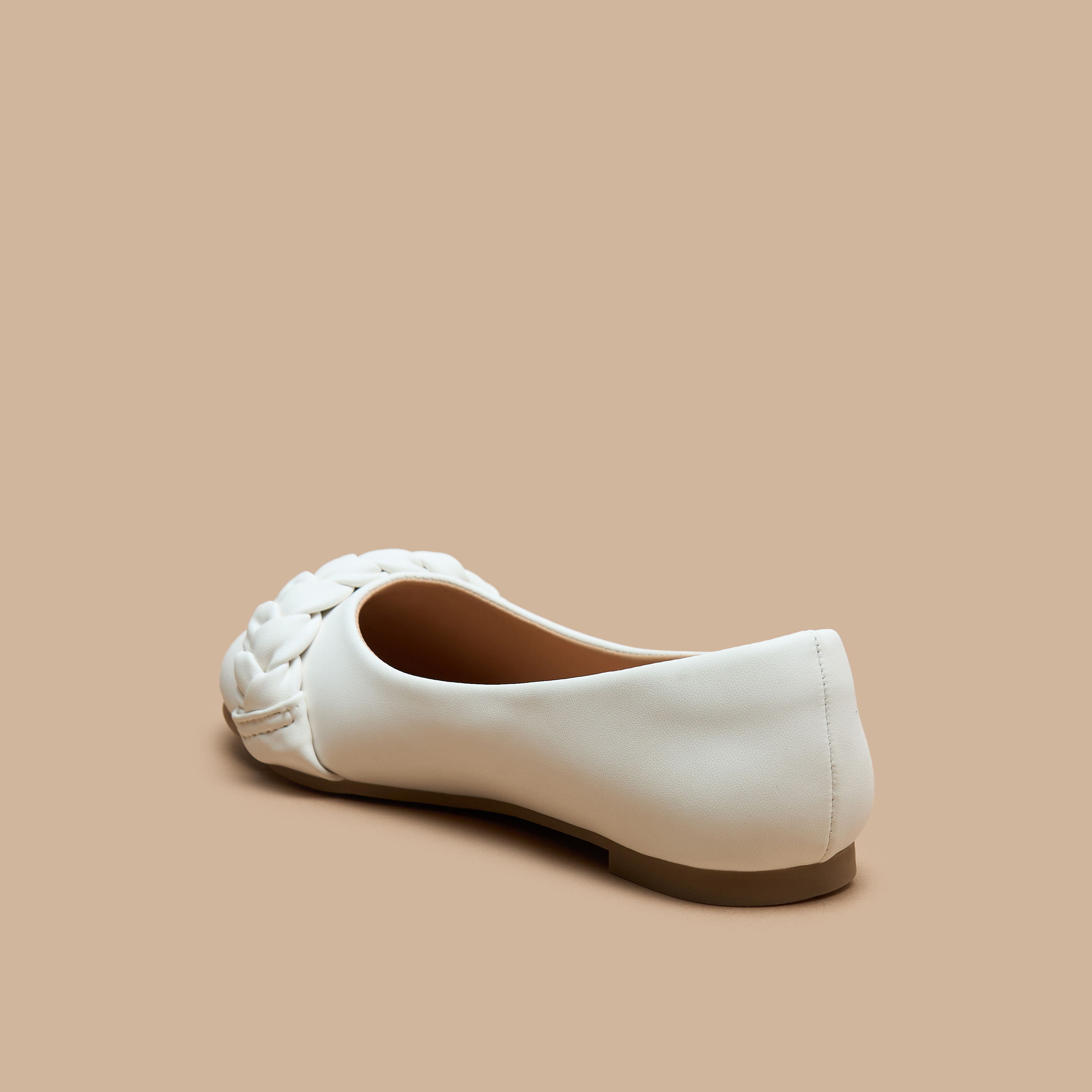 حذاء باليرينا سهل الارتداء بِتفاصيل حزام مضفّر من ليتل ميسي-girls-shoes-ballerinas-image-2