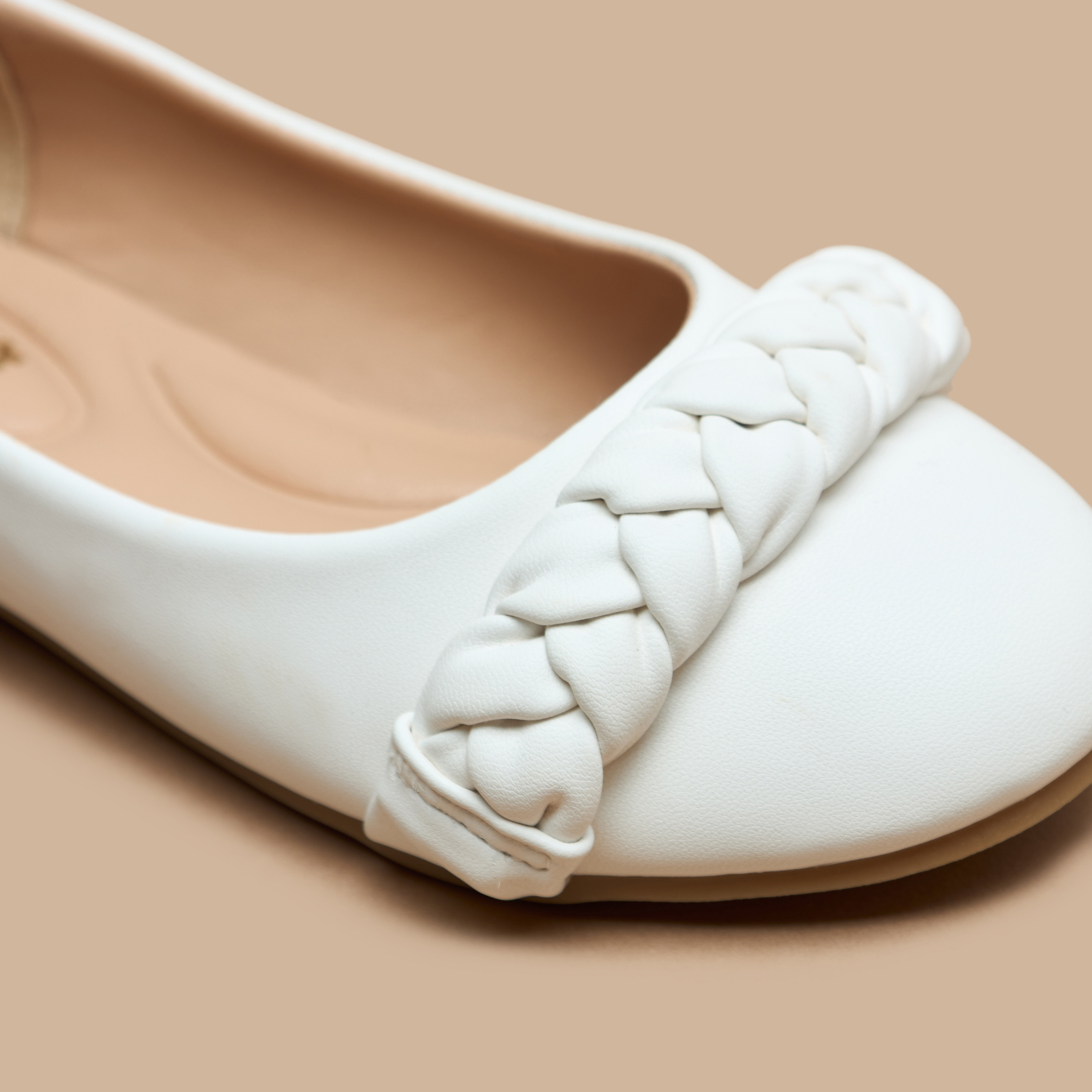 حذاء باليرينا سهل الارتداء بِتفاصيل حزام مضفّر من ليتل ميسي-girls-shoes-ballerinas-image-5