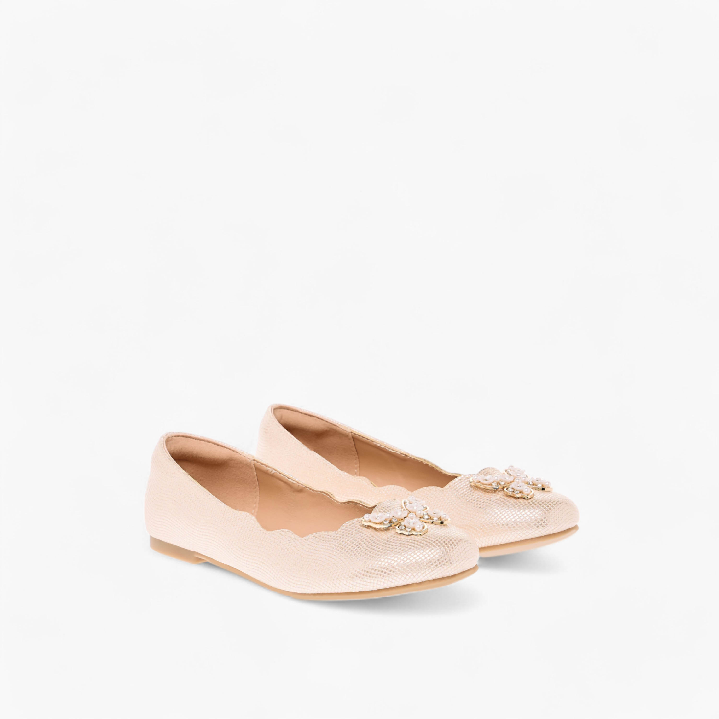 حذاء باليرينا مزين بفراشات وأطراف صدفية من ليتل ميسي-girls-shoes-ballerinas-image-1