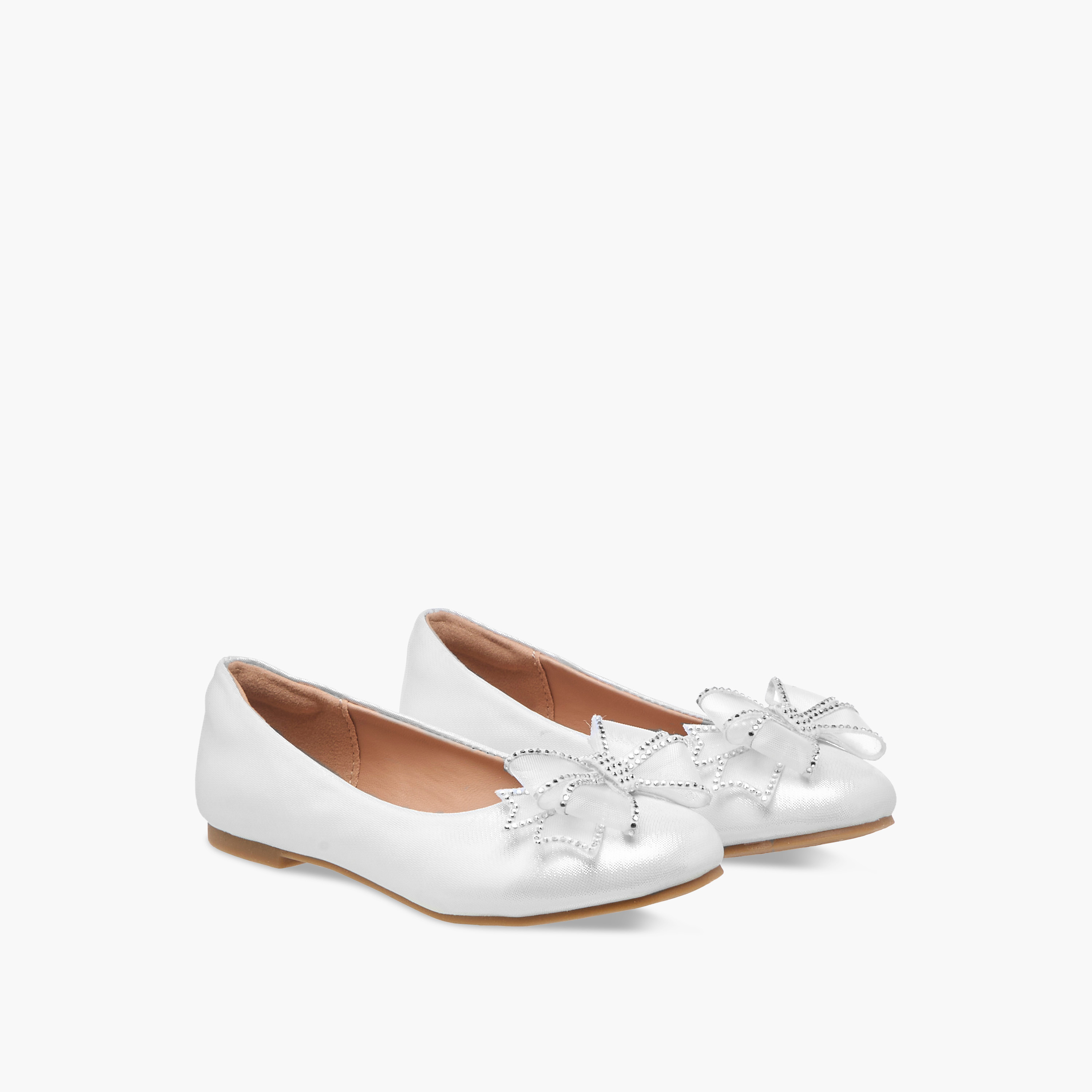Celeste Girls' Bow Embellished Slip-On Ballerina Shoes-girls-shoes-ballerinas-image-1