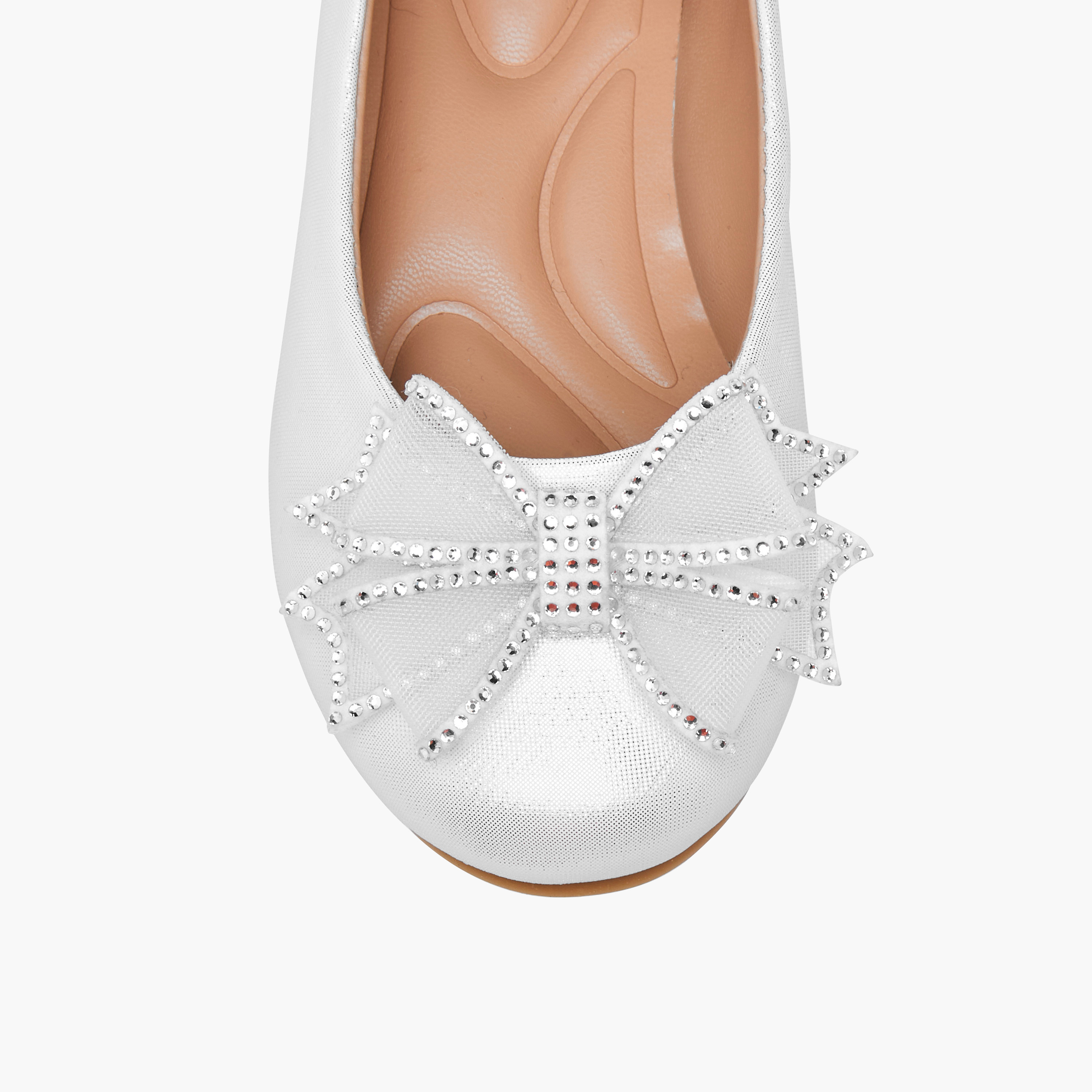 Celeste Girls' Bow Embellished Slip-On Ballerina Shoes-girls-shoes-ballerinas-image-4