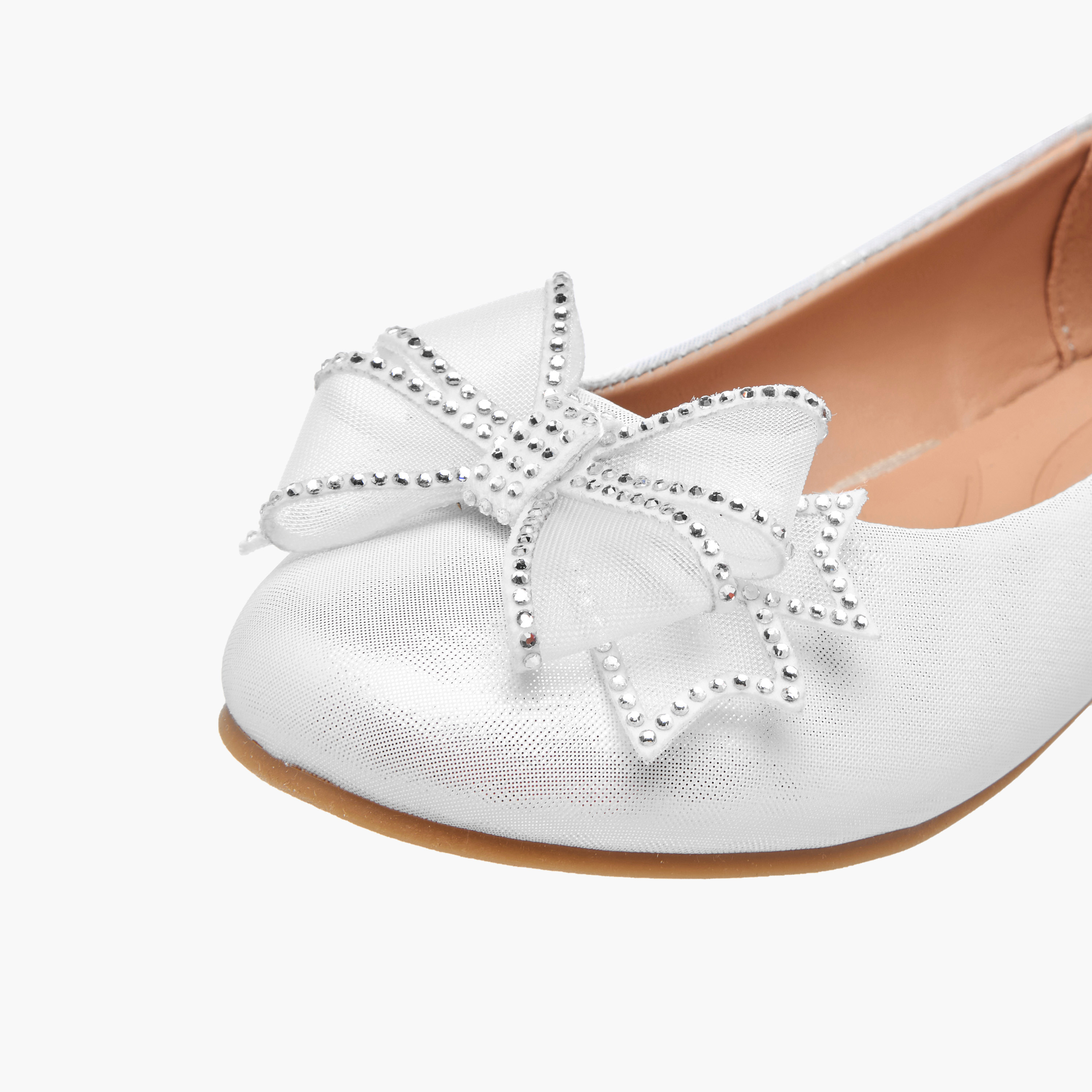 Celeste Girls' Bow Embellished Slip-On Ballerina Shoes-girls-shoes-ballerinas-image-6
