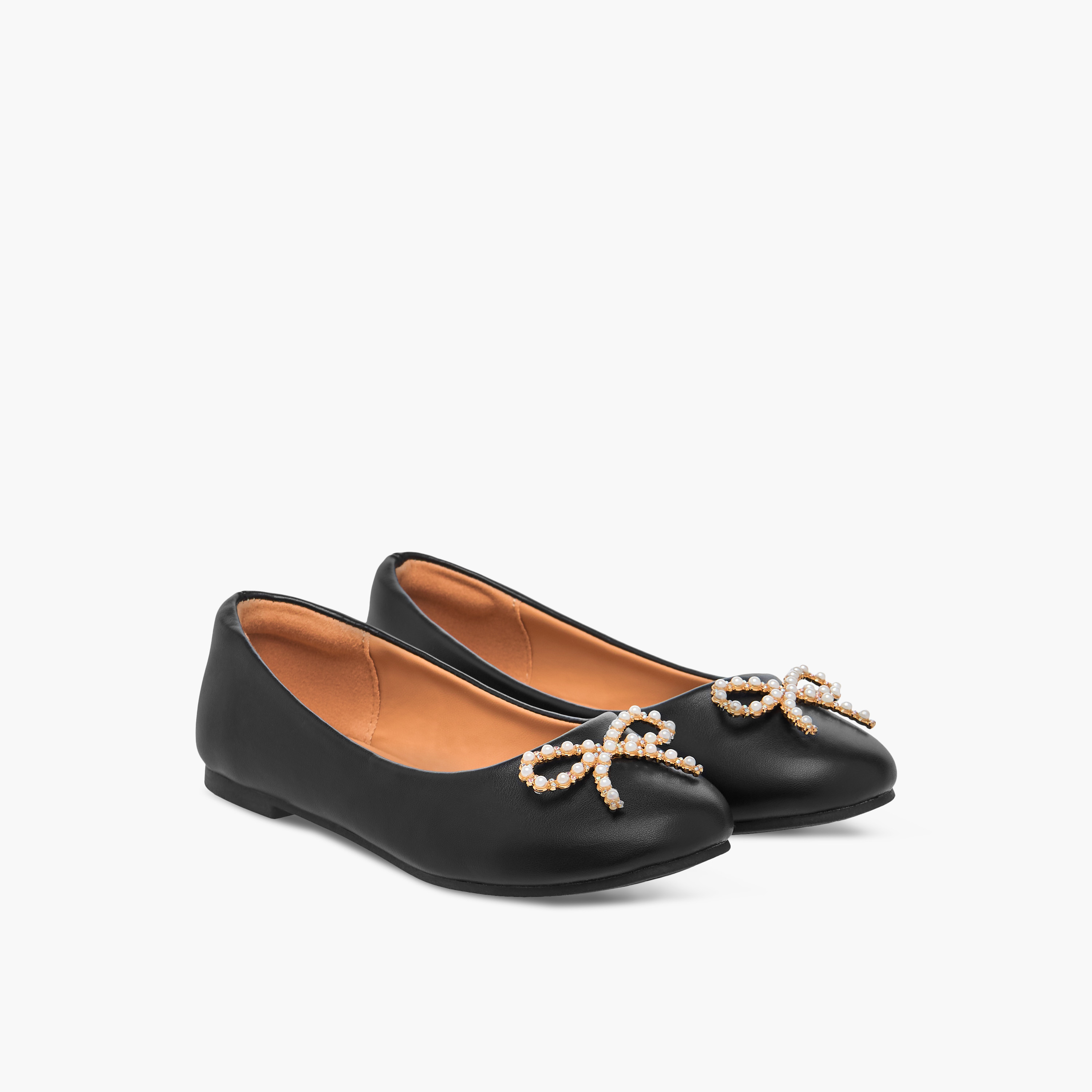 Little Missy Bow Accent Slip-On Ballerina Shoes-girls-shoes-ballerinas-image-1