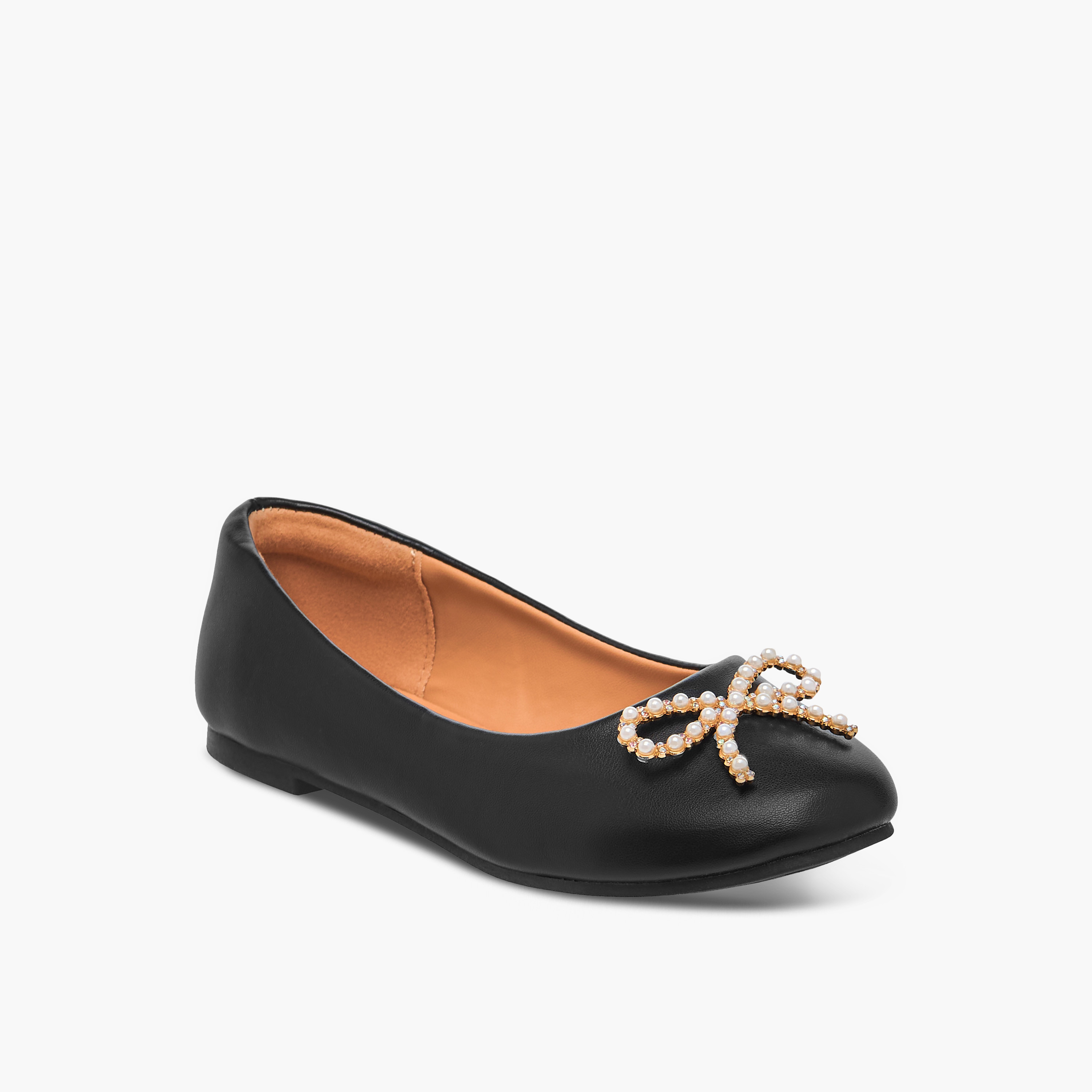 Little Missy Bow Accent Slip-On Ballerina Shoes-girls-shoes-ballerinas-image-2