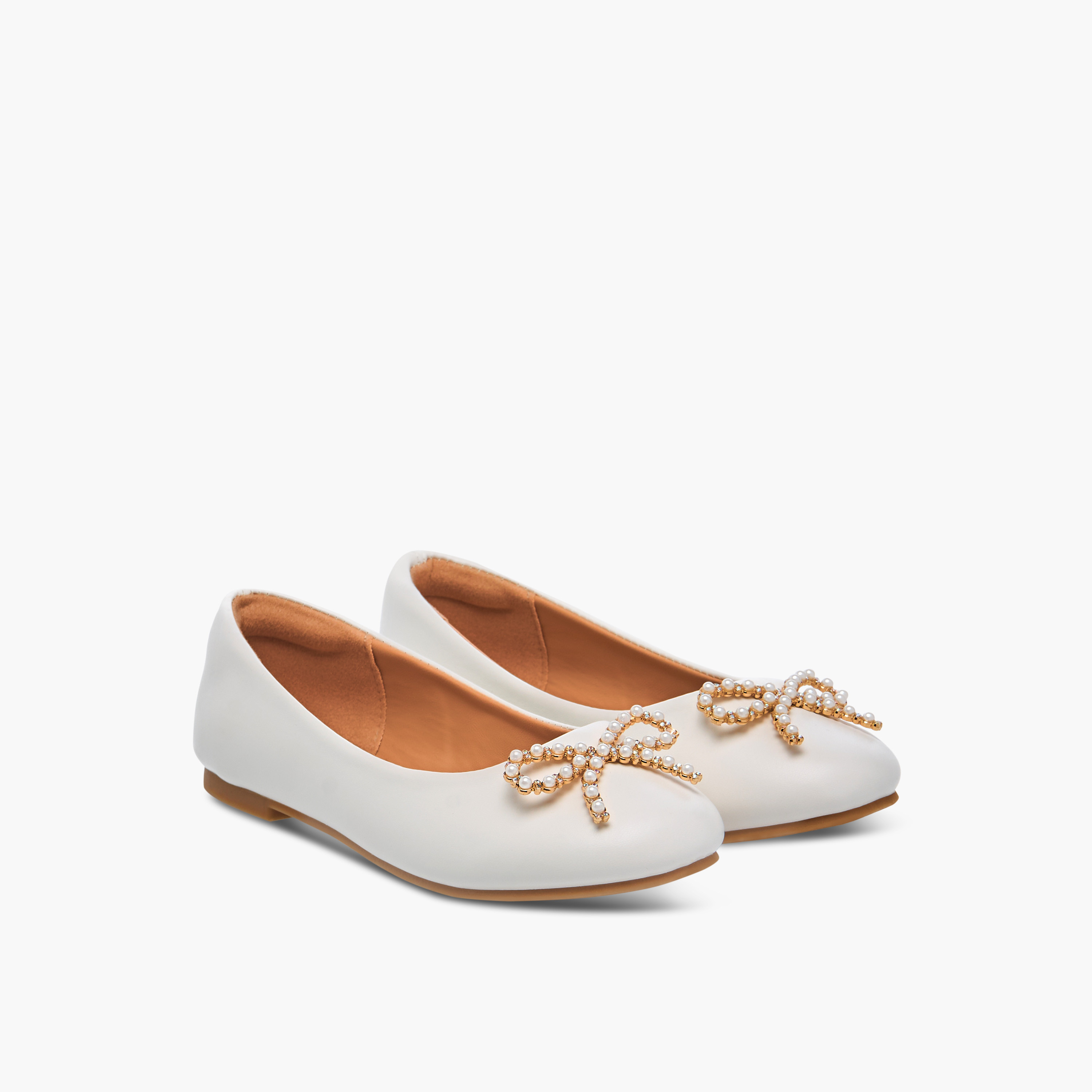 Little Missy Bow Accent Slip-On Ballerina Shoes-girls-shoes-ballerinas-image-1