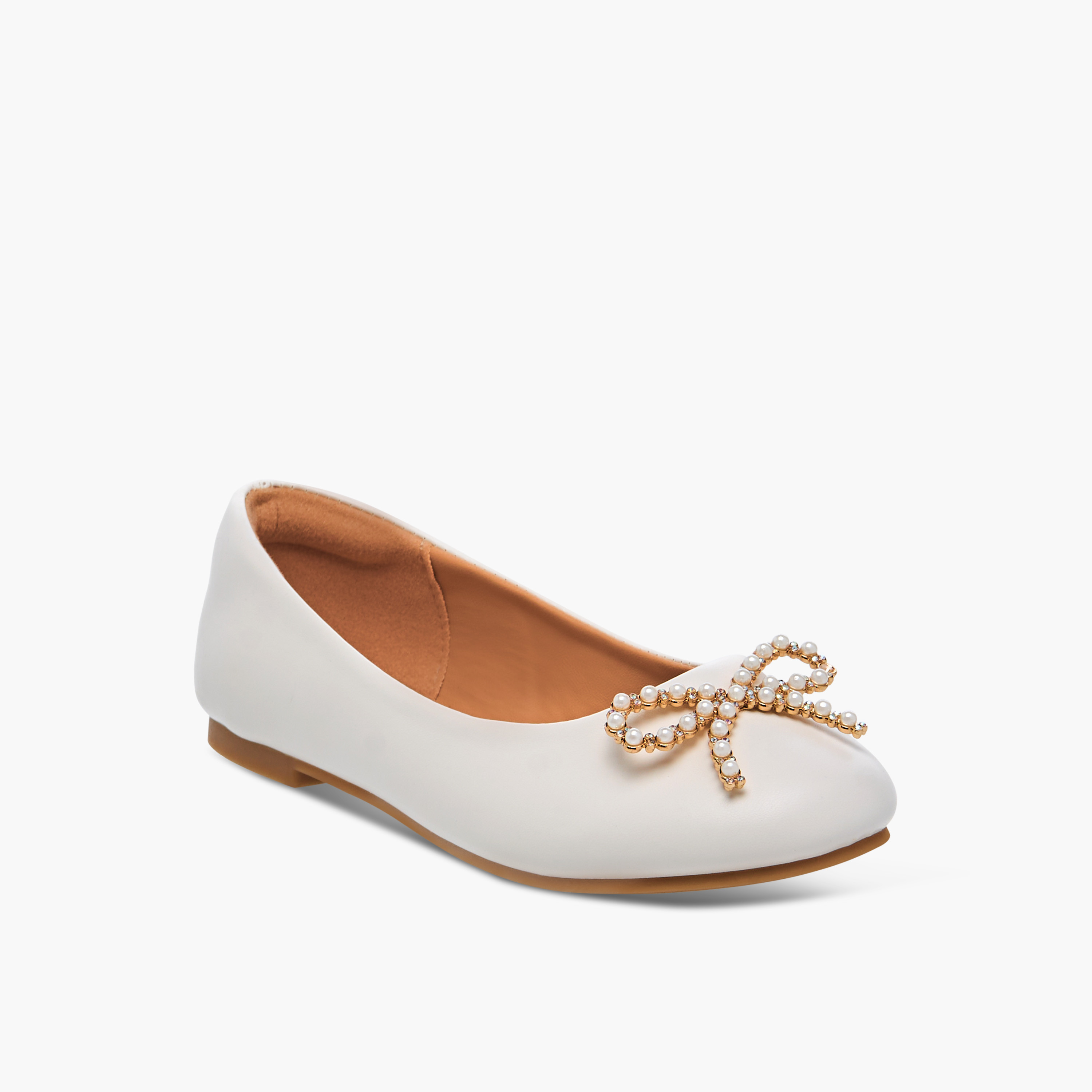 Little Missy Bow Accent Slip-On Ballerina Shoes-girls-shoes-ballerinas-image-2