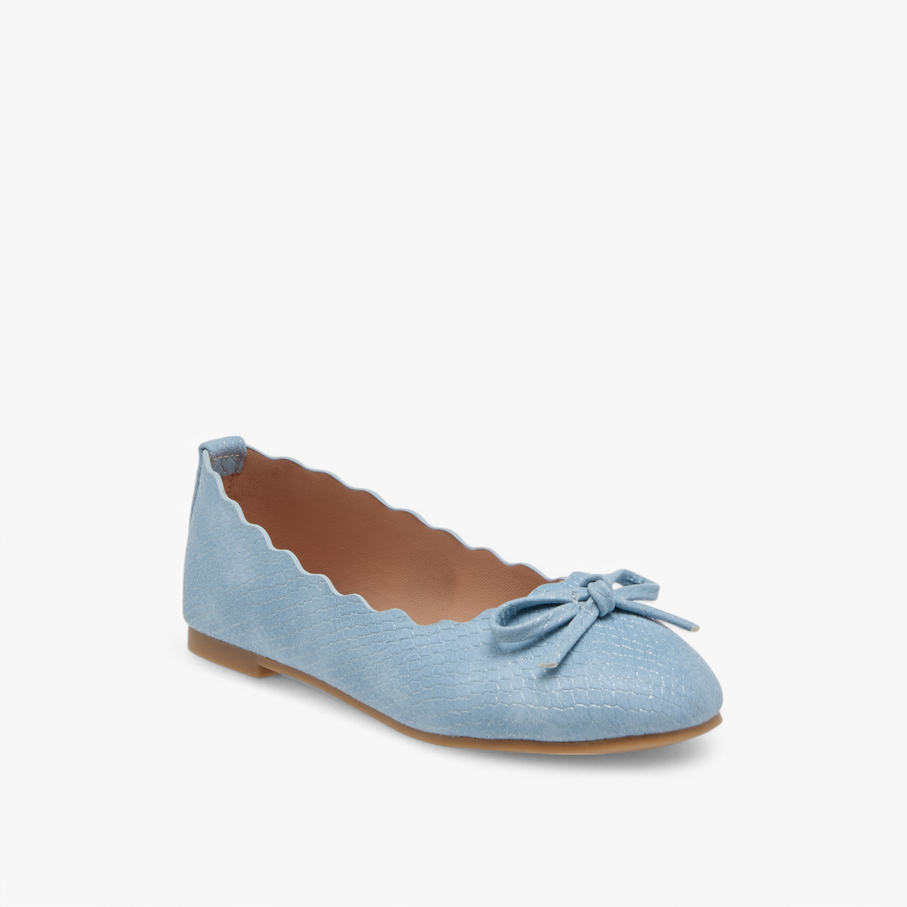 حذاء باليرينا سهل الارتداء بزينة فيونكة وتفاصيل متموجة من ليتل ميسي-girls-shoes-ballerinas-image-2