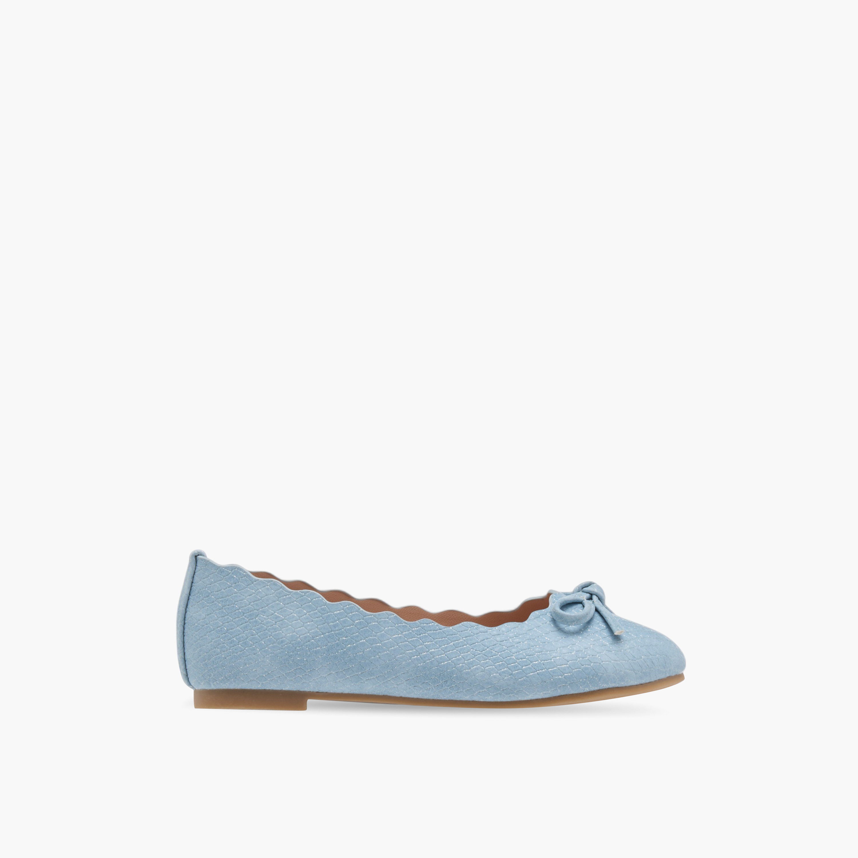 حذاء باليرينا سهل الارتداء بزينة فيونكة وتفاصيل متموجة من ليتل ميسي-girls-shoes-ballerinas-image-3