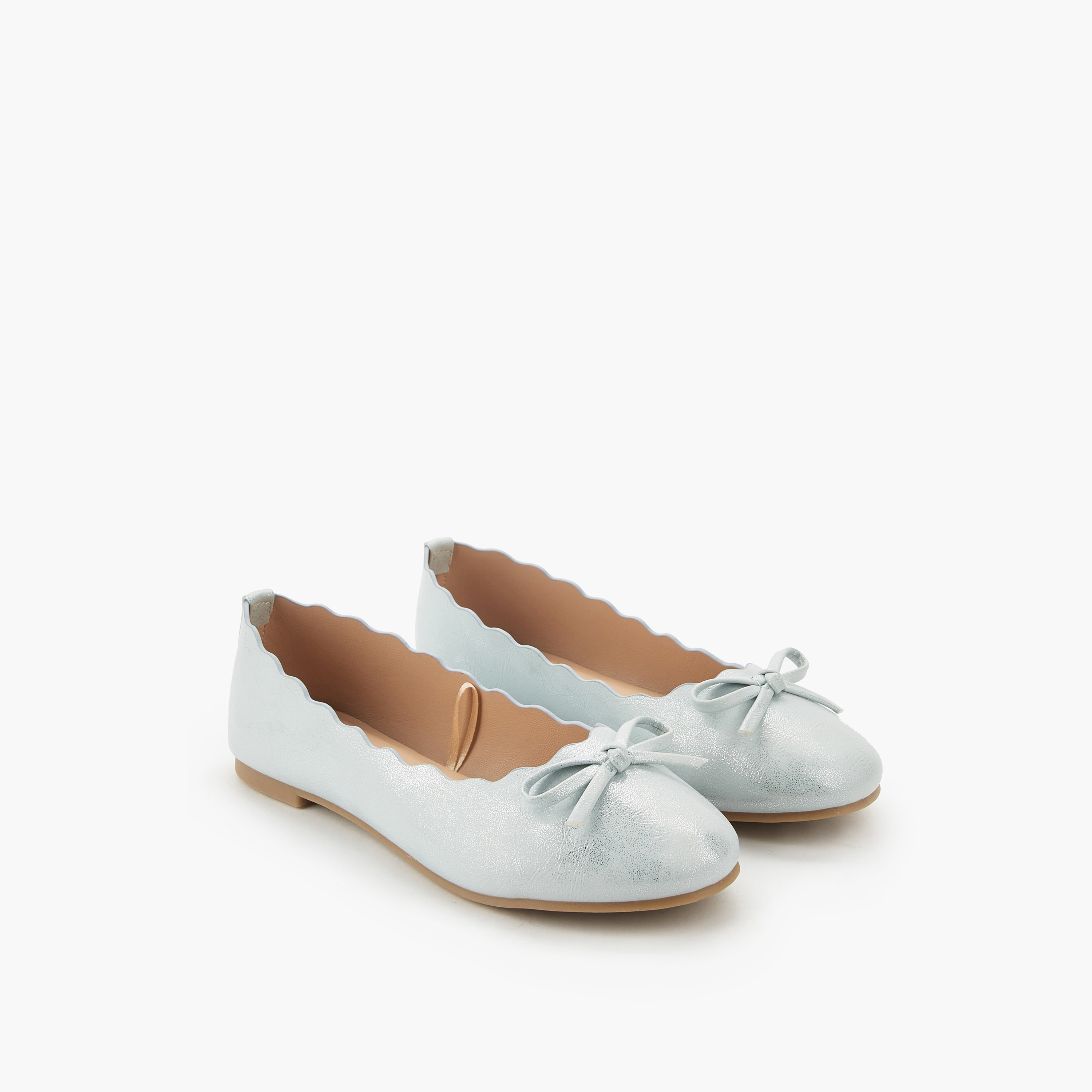 حذاء باليرينا بحافة مموجة للبنات من ليتل ميسي-girls-shoes-ballerinas-image-1