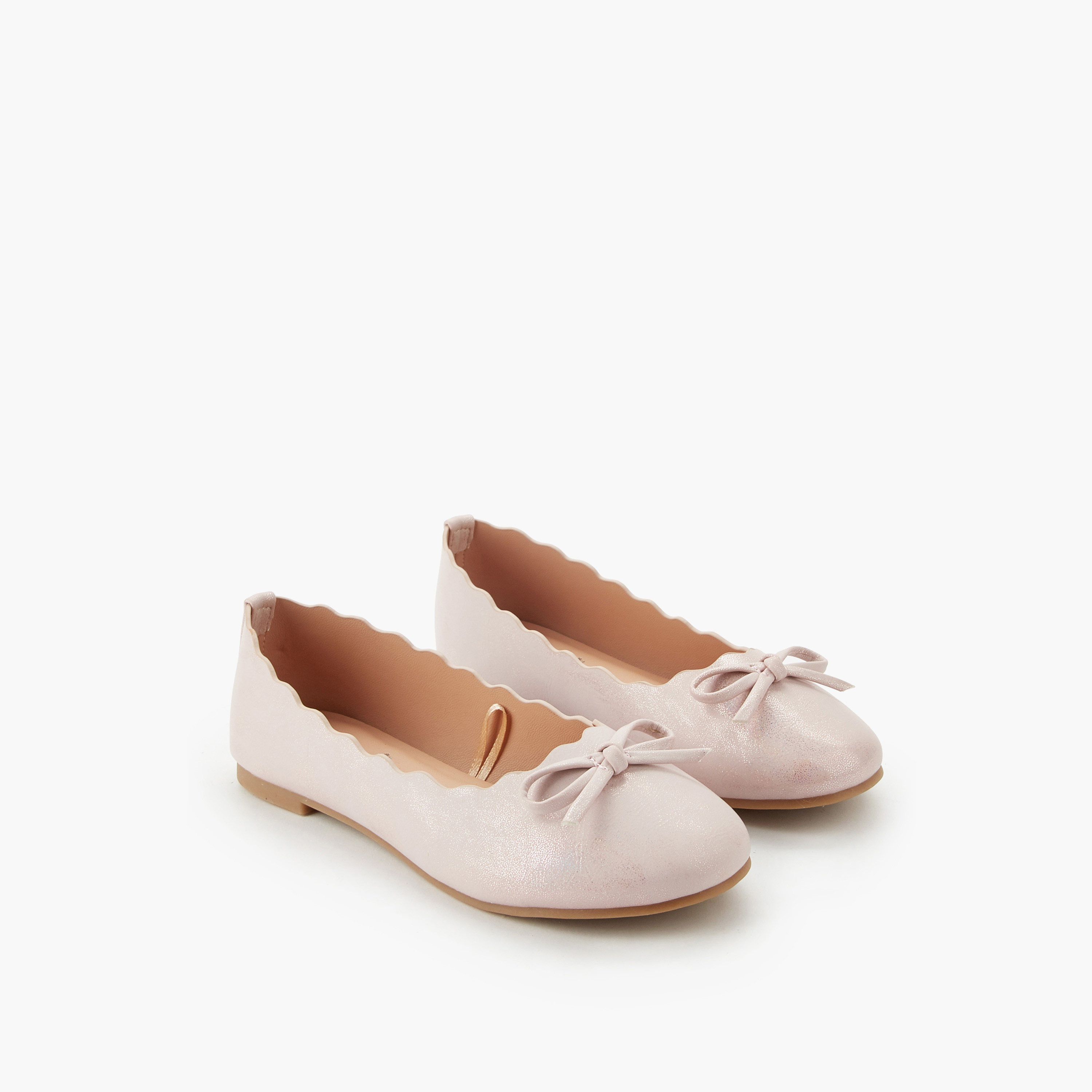 Little Missy Girls Scallop Trim Ballerina Shoes-girls-shoes-ballerinas-image-1