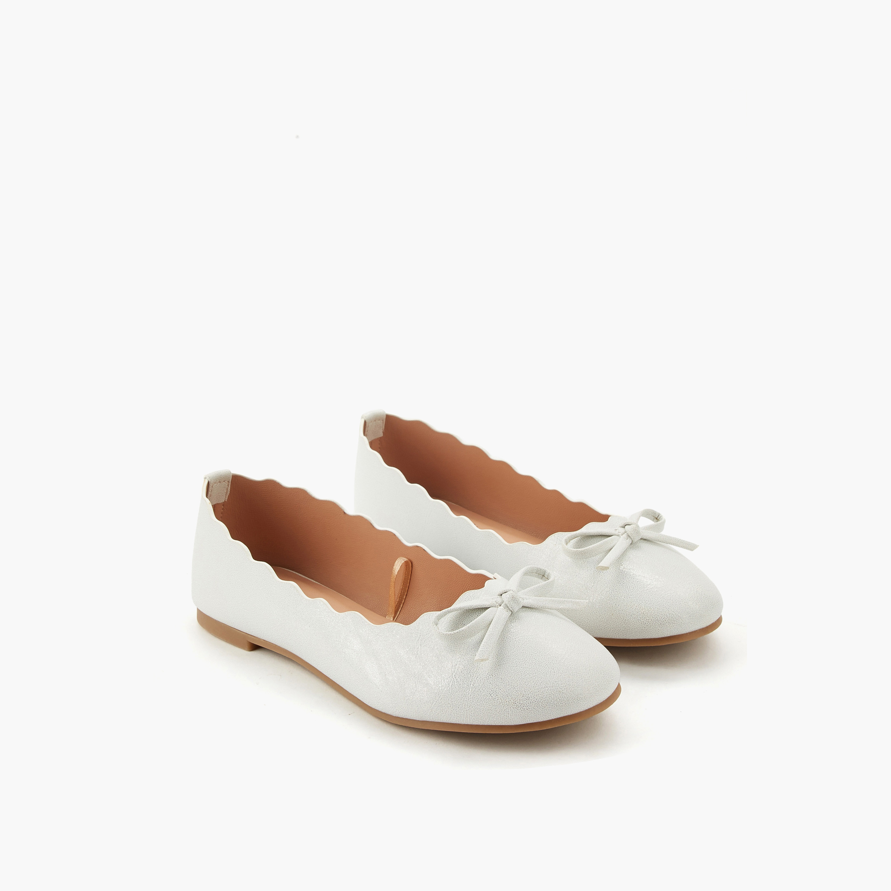 Little Missy Girls Scallop Trim Ballerina Shoes-girls-shoes-ballerinas-image-1